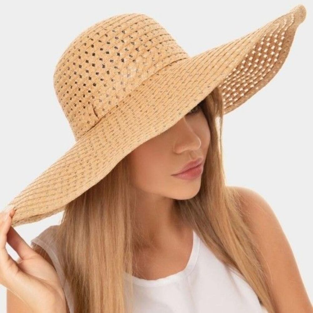 Wholesale One Size Open Weave Light-Weight Floppy Brim Sun Hat